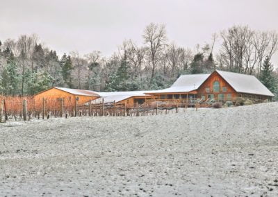 Buttonwood Grove Winery Snow Covered In Winter